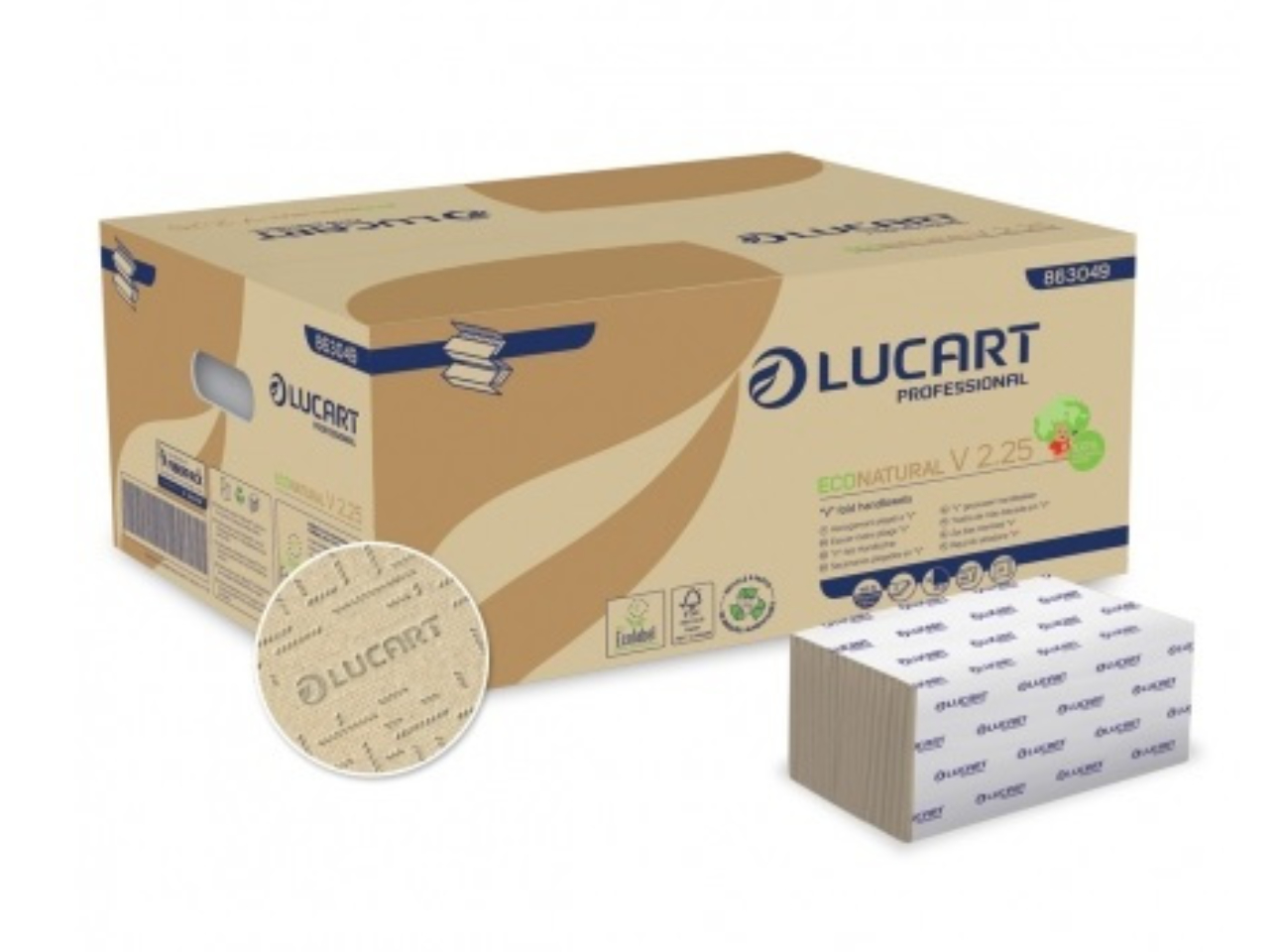 Lucart Econatural Handtuchpapier 2-lagig 25,3 x 21 cm