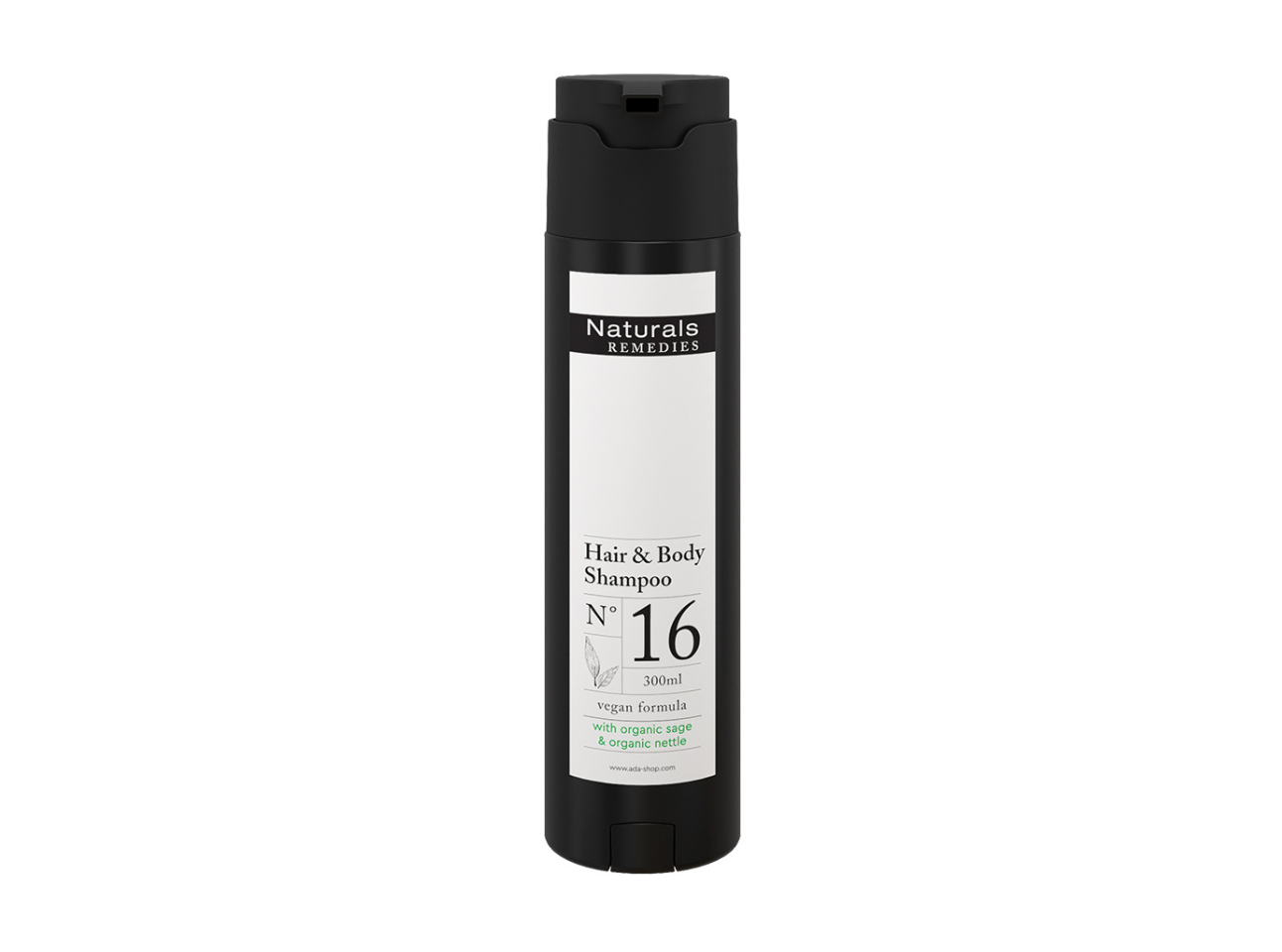Naturals REMEDIES - Veganes Haar- und Bodyshampoo, SHAPE-Spender, 300 ml