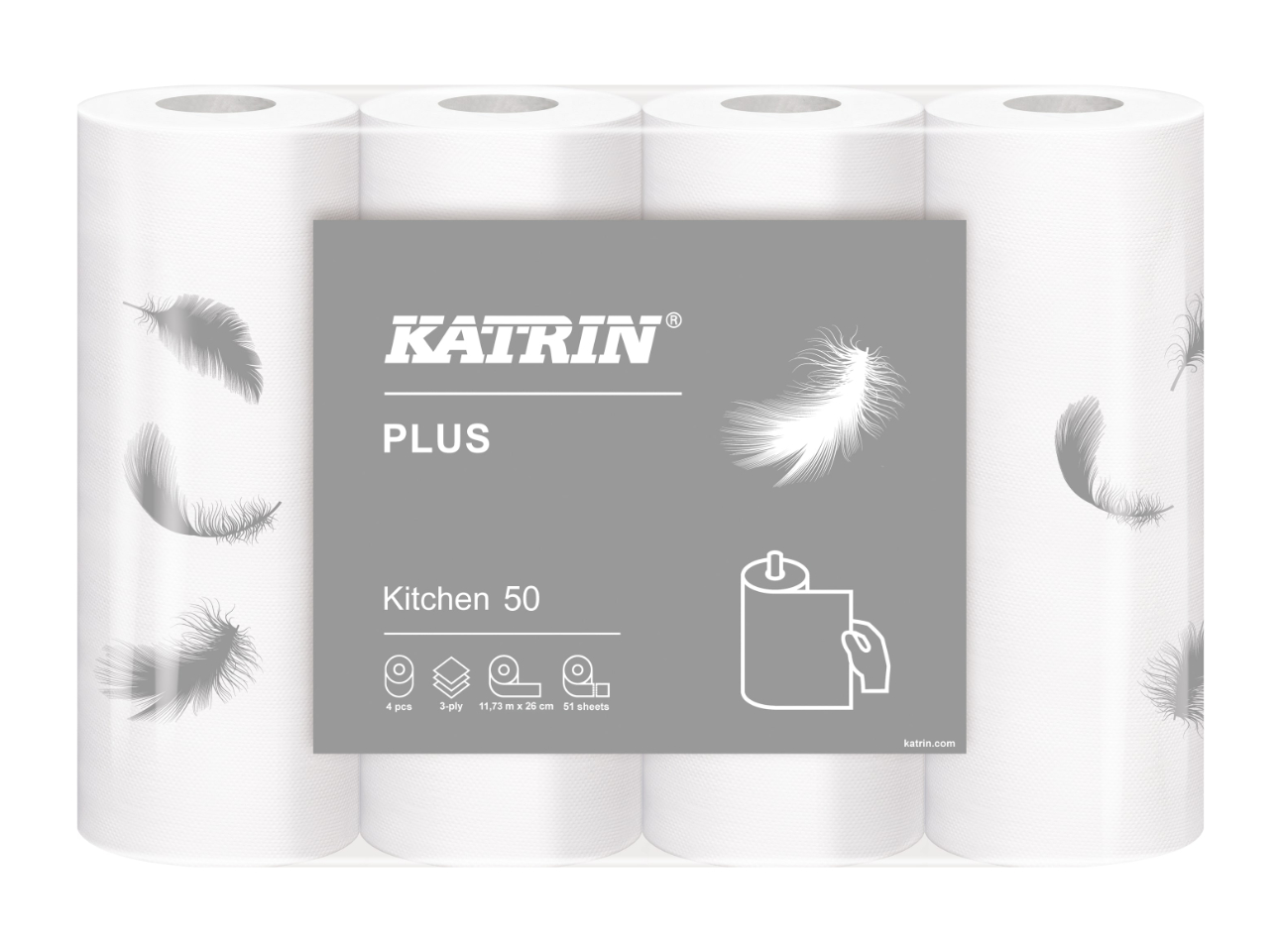 KATRIN Plus Kitchen 50 Küchenrolle 3-lagig 26 x 23 cm