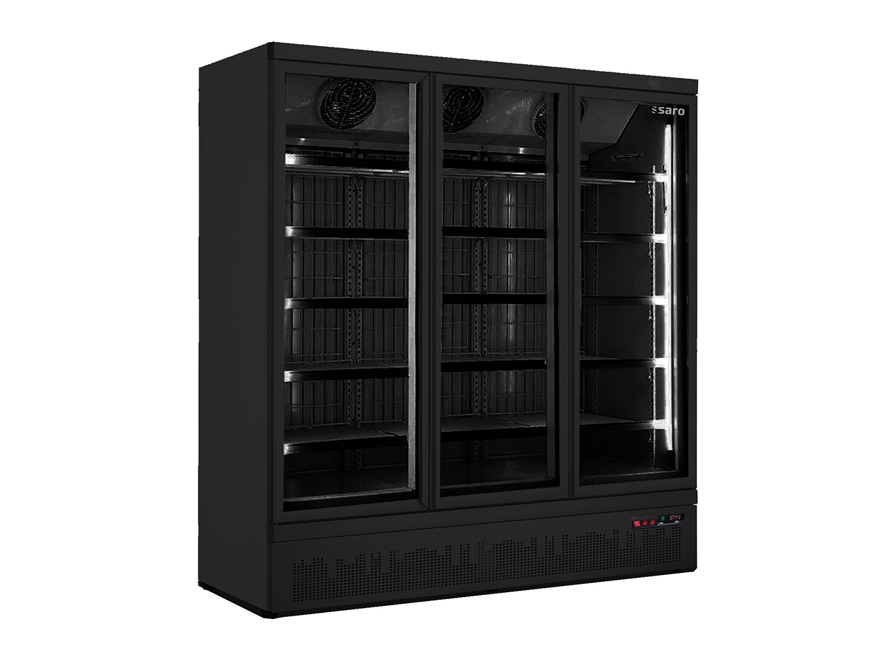 Tiefkühlschrank m. 3 Glastüren GTK 1480 S schwarz
